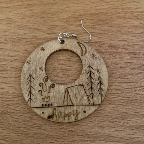 Wood Burned Earrings - Picture 7 of 7